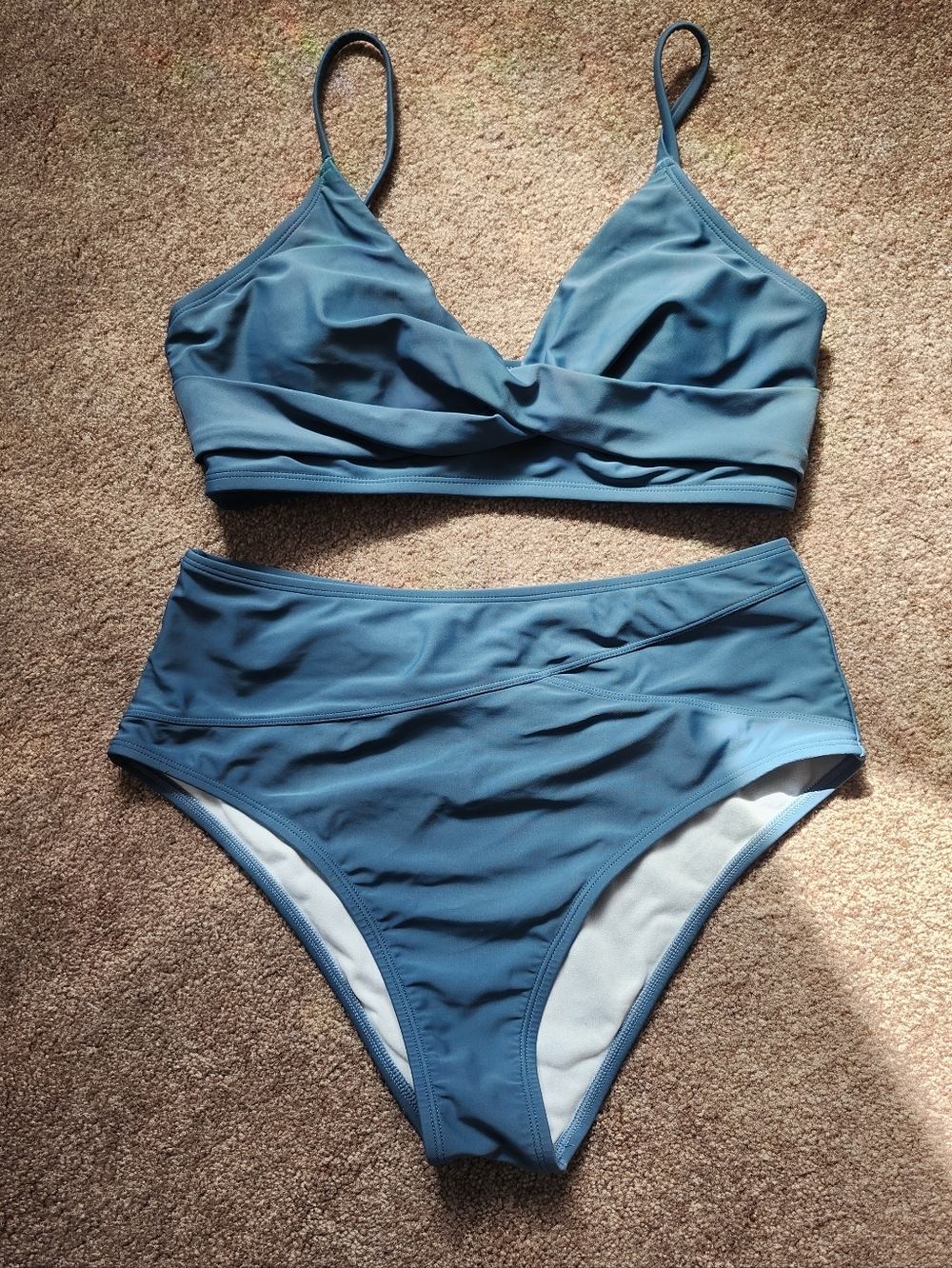 Blue High-Waist Bikini Set - Sz MEDIUM